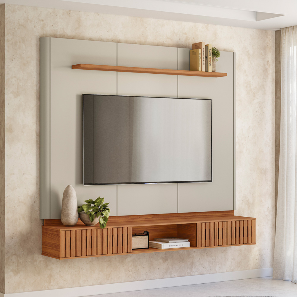 Home Painel Suspenso Amarante Linea 183cm Canela e Off White