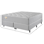 Conjunto Cama Box Privilege Queen Ecoflex 158x198x72cm Molas Ensacadas Wide Cinza Claro