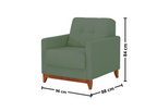 Poltrona 96cm Herval MH4219 Base Madeira Verde