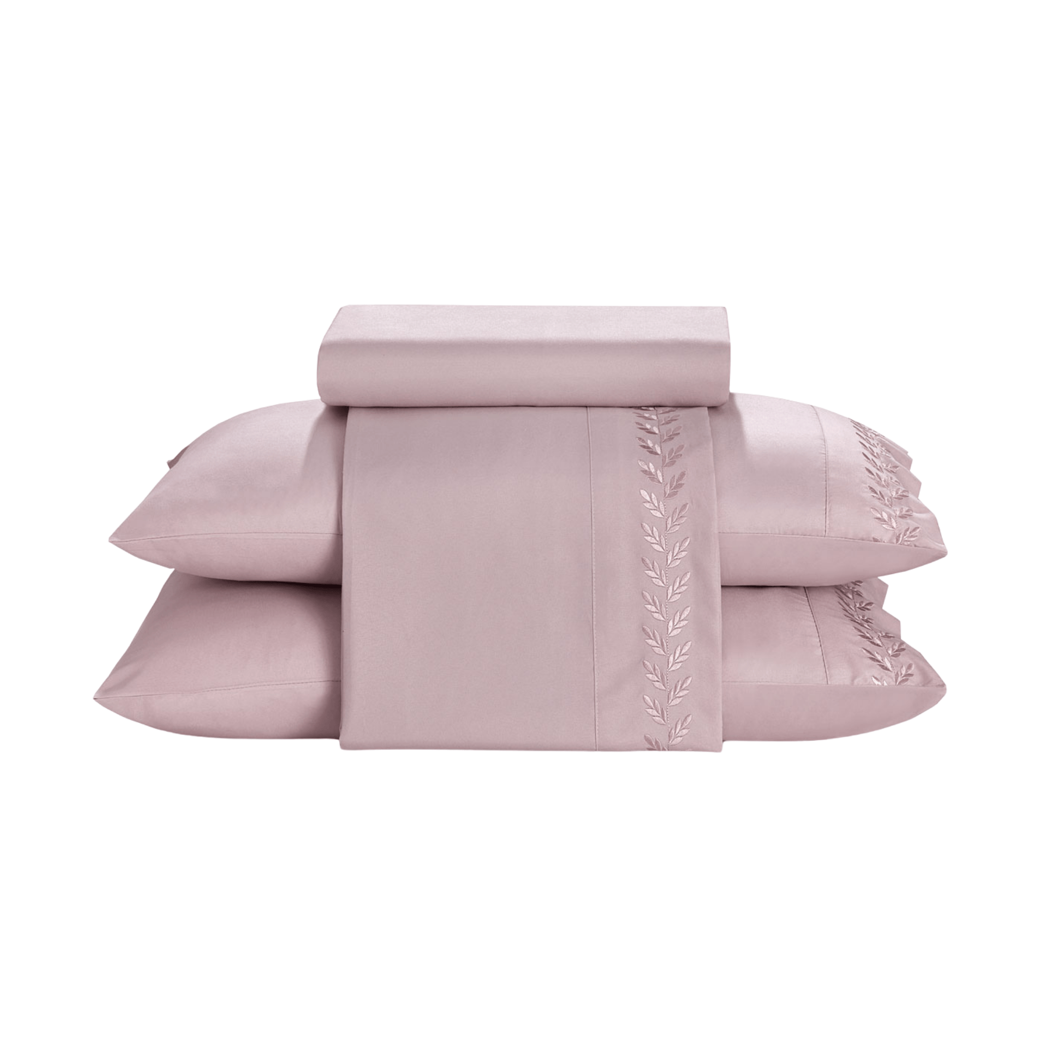 Jogo de Roupa de Cama Casal 4 Peças Hedrons Toque de Algodão Bordado Chloe Rosa Violeta