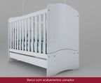 Berço Mini Cama Bala de Menta Henn 3 em 1 60cm Branco