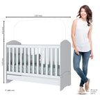 Berço Mini Cama Bala de Menta Henn 3 em 1 60cm Branco