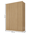 Roupeiro Logan 100% MDF Mambel 160cm 4 Portas Olmo