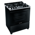 Fogão 5 Bocas Brastemp BFS5VCE Mesa de Vidro e Turbo Chama Preto Bivolt