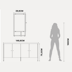 Armário Balcão Voss Província 147cm 4 Portas Freijó e Champanhe