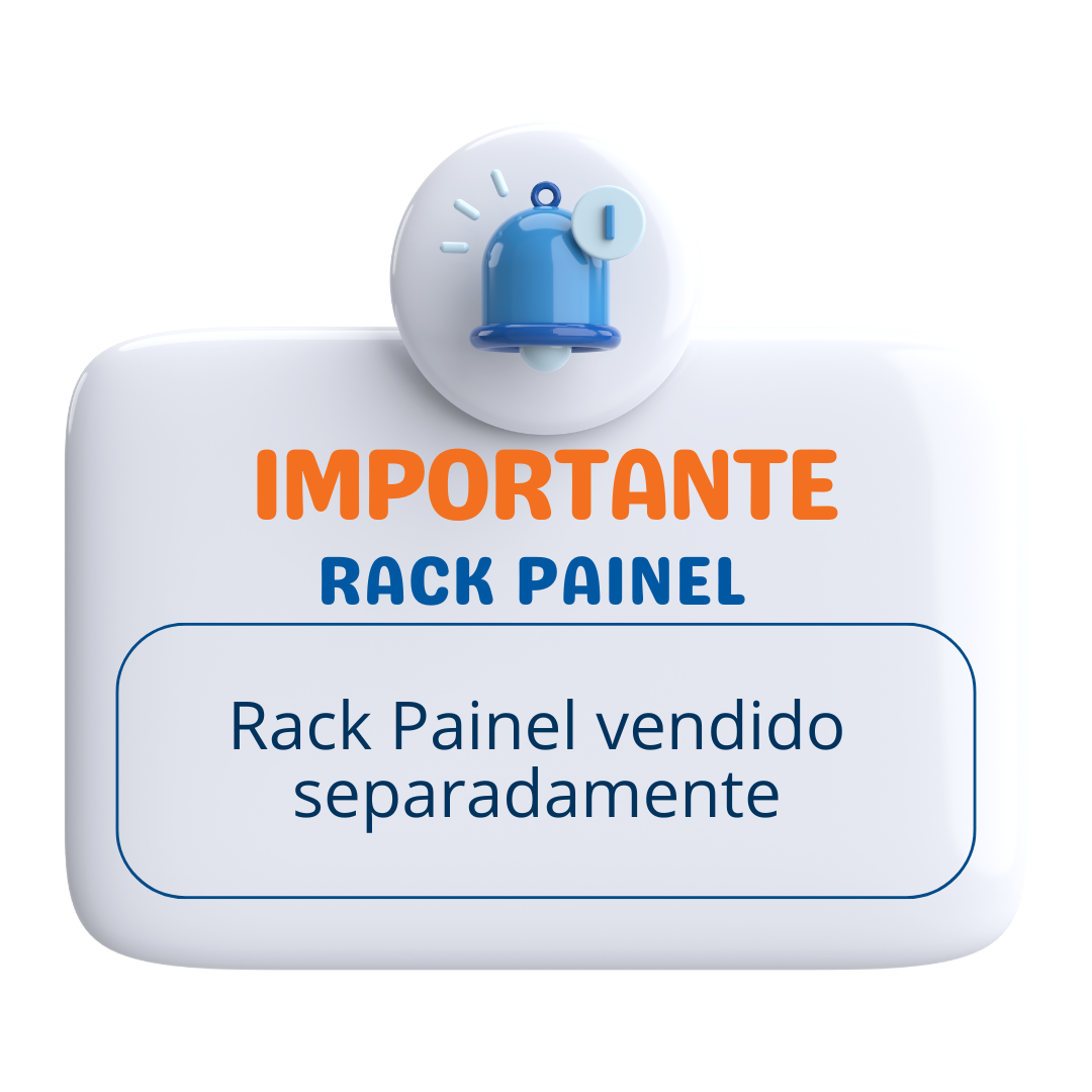 Módulo Lateral para Rack com Painel Ouro Preto Linea 44cm Nature e Off White