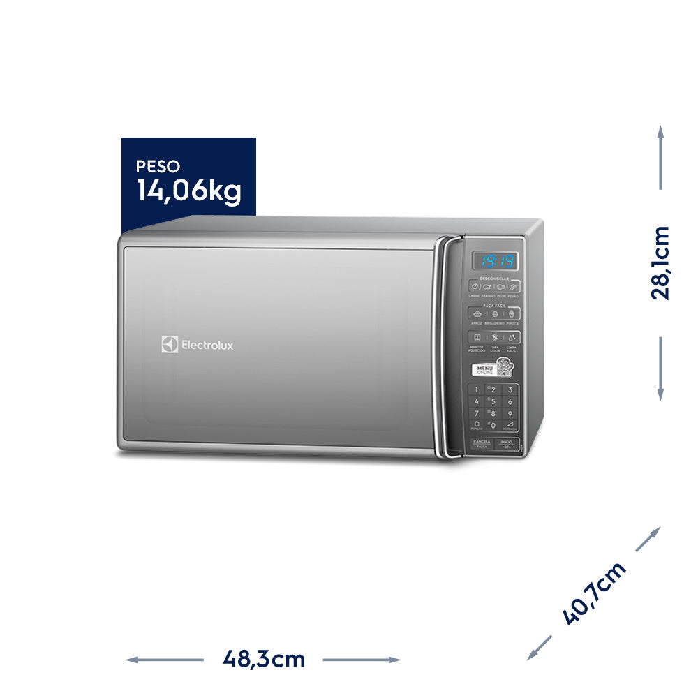 Micro-ondas Electrolux 27L Menu On Line Prata 220V