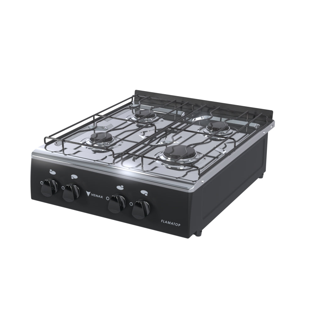 Fogao de Mesa à Gás 4 Bocas Flamatop Venax Preto 220V