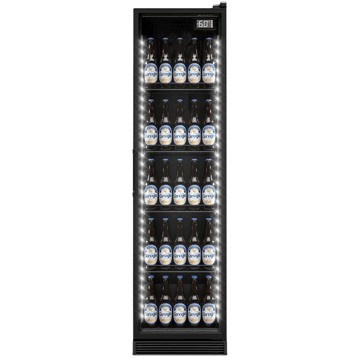 Cervejeira Gelopar 310L GCB-30LB Porta de Vidro Iluminação em LED Preto 220V