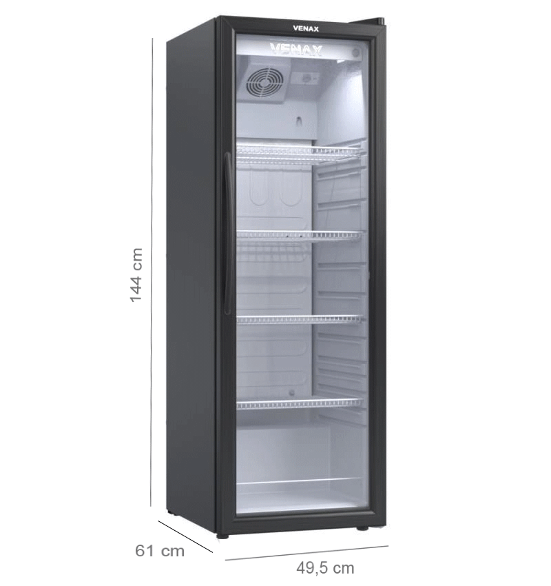Expositora de Bebidas Venax 200L VV200 Preto Fosco 220V