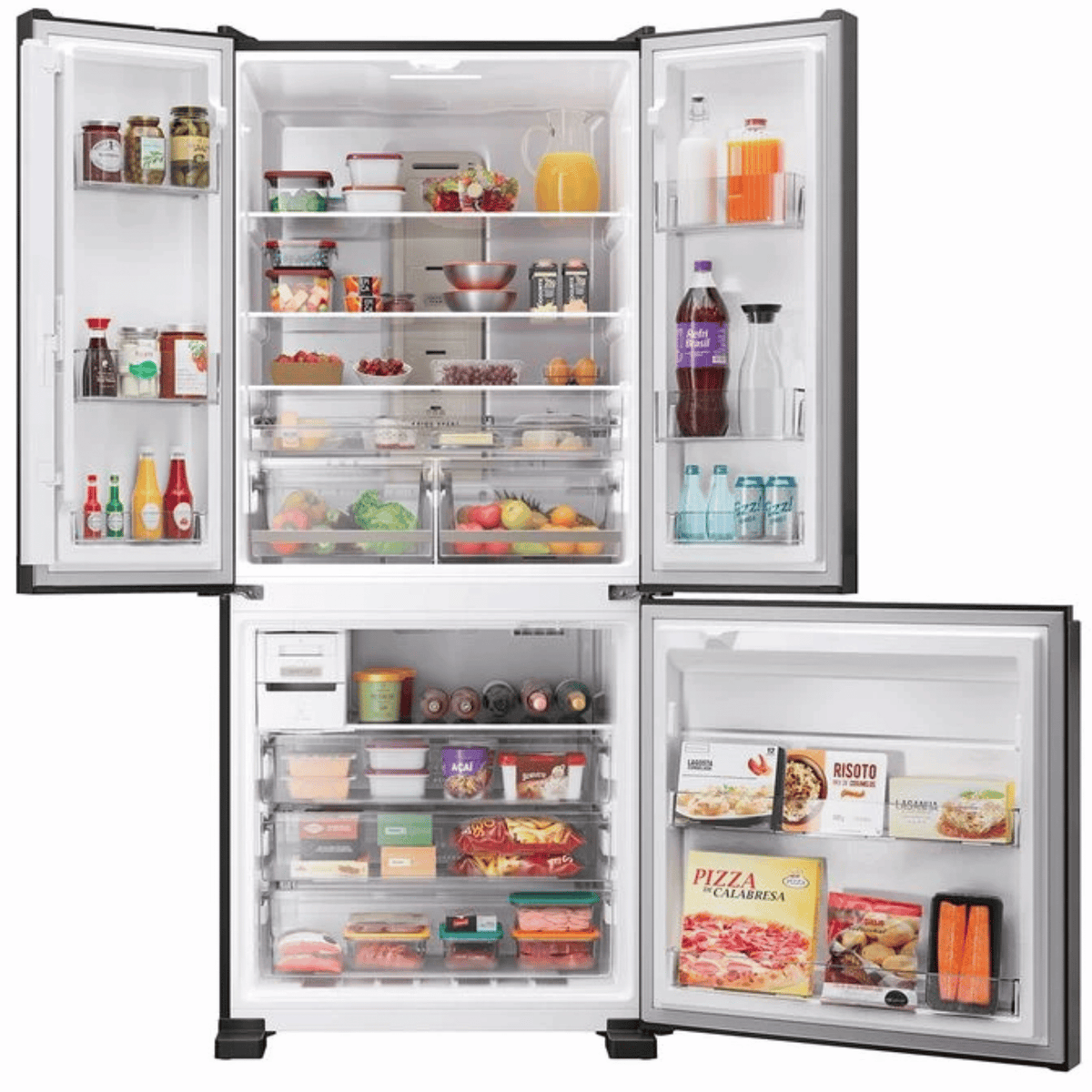 Refrigerador Brastemp 630L BRO88AEXNA 3 Portas Inteligente B=Smart French Door Inverter Black Inox Bivolt