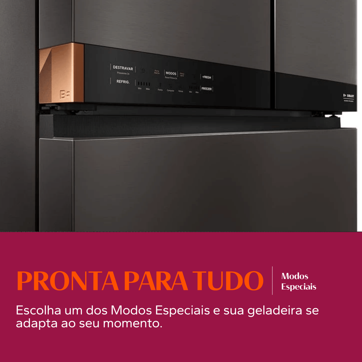 Refrigerador Brastemp 630L BRO88AEXNA 3 Portas Inteligente B=Smart French Door Inverter Black Inox Bivolt