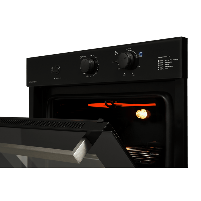 Forno de Embutir a Gás Fischer 50L Infinity com Grill Preto 220V