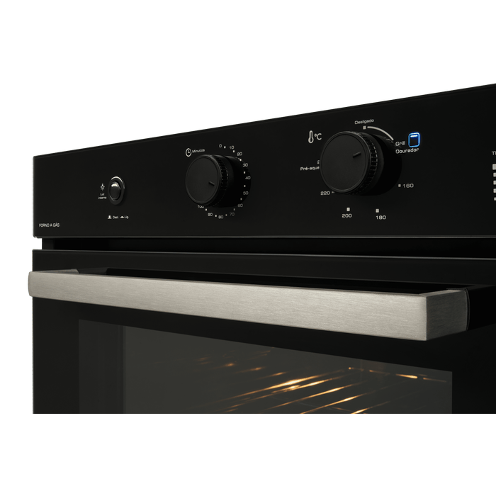 Forno de Embutir a Gás Fischer 50L Infinity com Grill Preto 220V