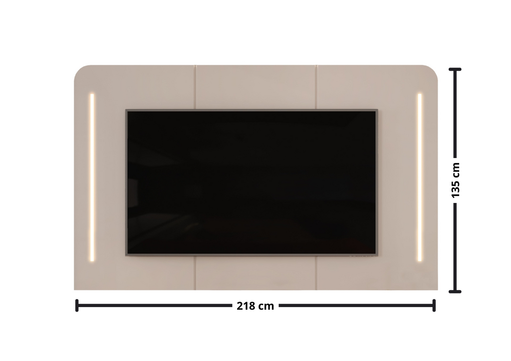 Painel Suspenso Atlas DJ Móveis 218cm com Led Off White
