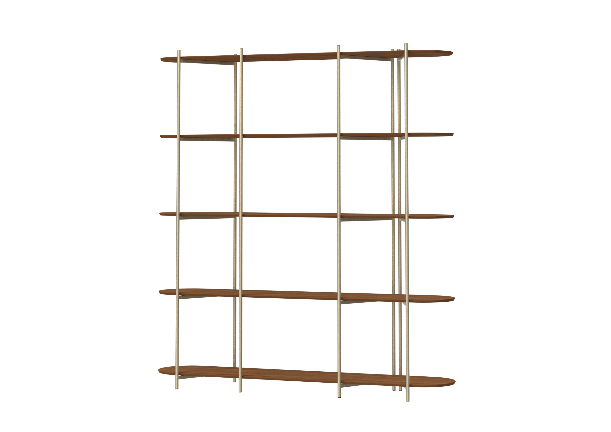 Estante Enya Província 180x195cm 5 Prateleiras Canela e Champanhe