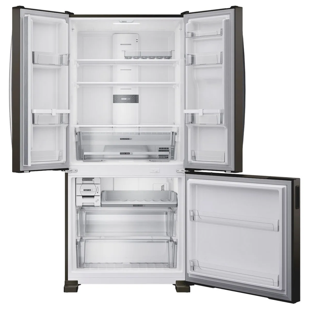 Refrigerador Brastemp 559L BRO85ME 3 Portas French Door Inverter Black Inox 220V