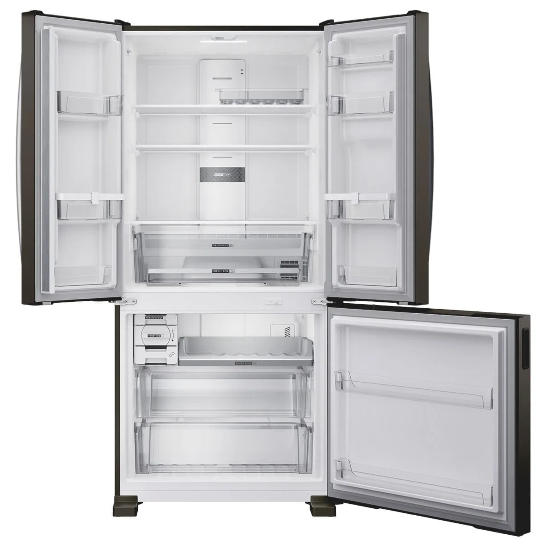 Refrigerador Brastemp 559L BRO85ME 3 Portas French Door Inverter Black Inox 220V