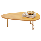 Mesa de Centro Pétala DJ Móveis Orgânica Pé Dourado Cedro