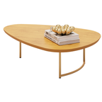 Mesa de Centro Pétala DJ Móveis Orgânica Pé Dourado Cedro