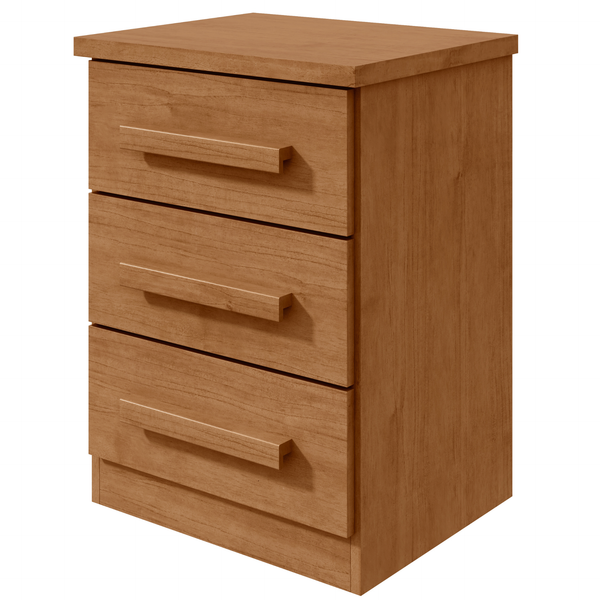 Mesa de Cabeceira Baião Lopas 3 Gavetas Amêndoa Clean