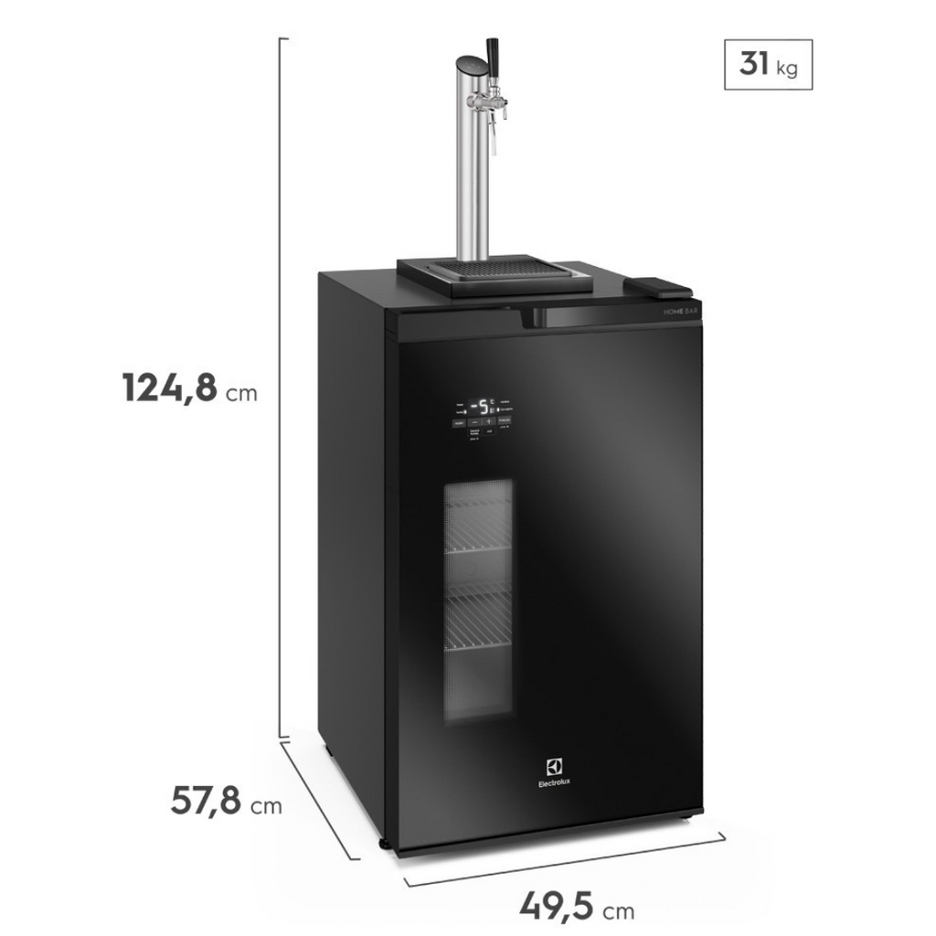 Cervejeira Electrolux 100L EB10C Home Bar com Torre de Chopp Preto 220V