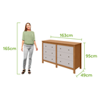 Cômoda Maggiore Lopas 6 Gavetas 162cm Amêndoa e Off White