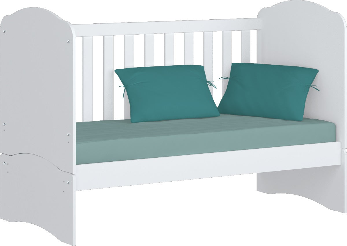Berço Mini Cama Bala de Menta Henn 3 em 1 60cm Branco
