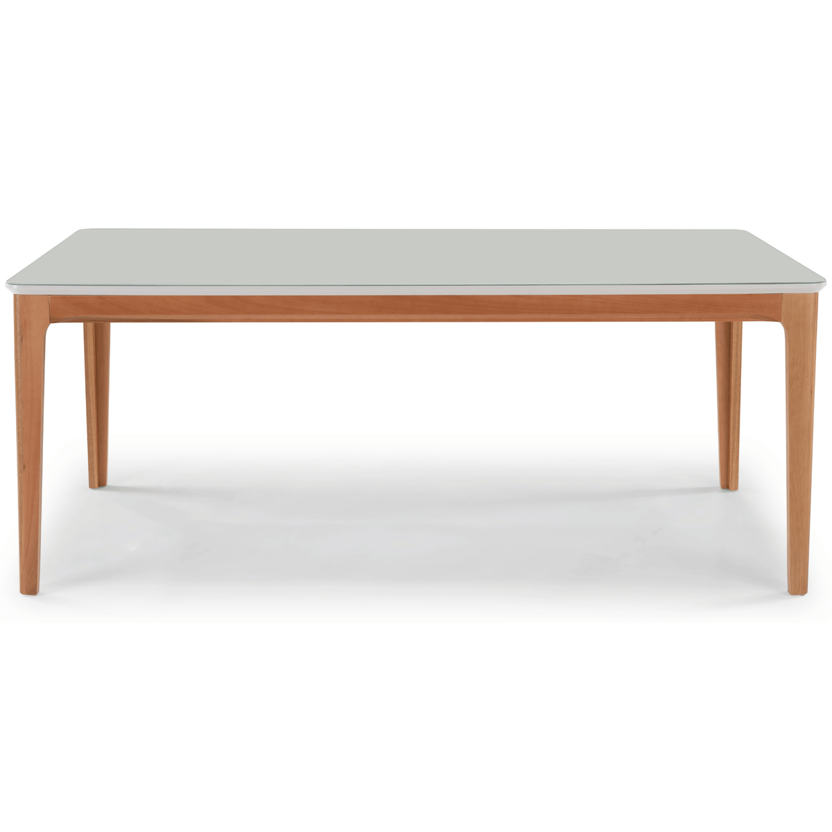 Mesa Retangular Betina Artsoli 180x100cm Tampo de Vidro Off White