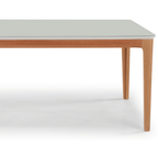 Mesa Retangular Betina Artsoli 180x100cm Tampo de Vidro Off White