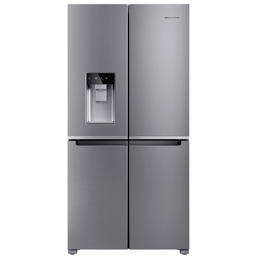 Refrigerador Brastemp 591L BRO90MK MultiDoor Inverter Água e Gelo na Porta Cor Inox 220V