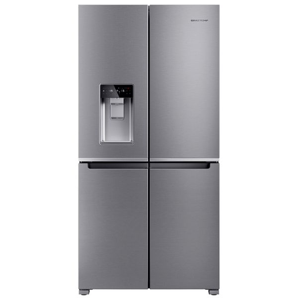 Refrigerador Brastemp 591L BRO90MK MultiDoor Inverter Água e Gelo na Porta Cor Inox 220V