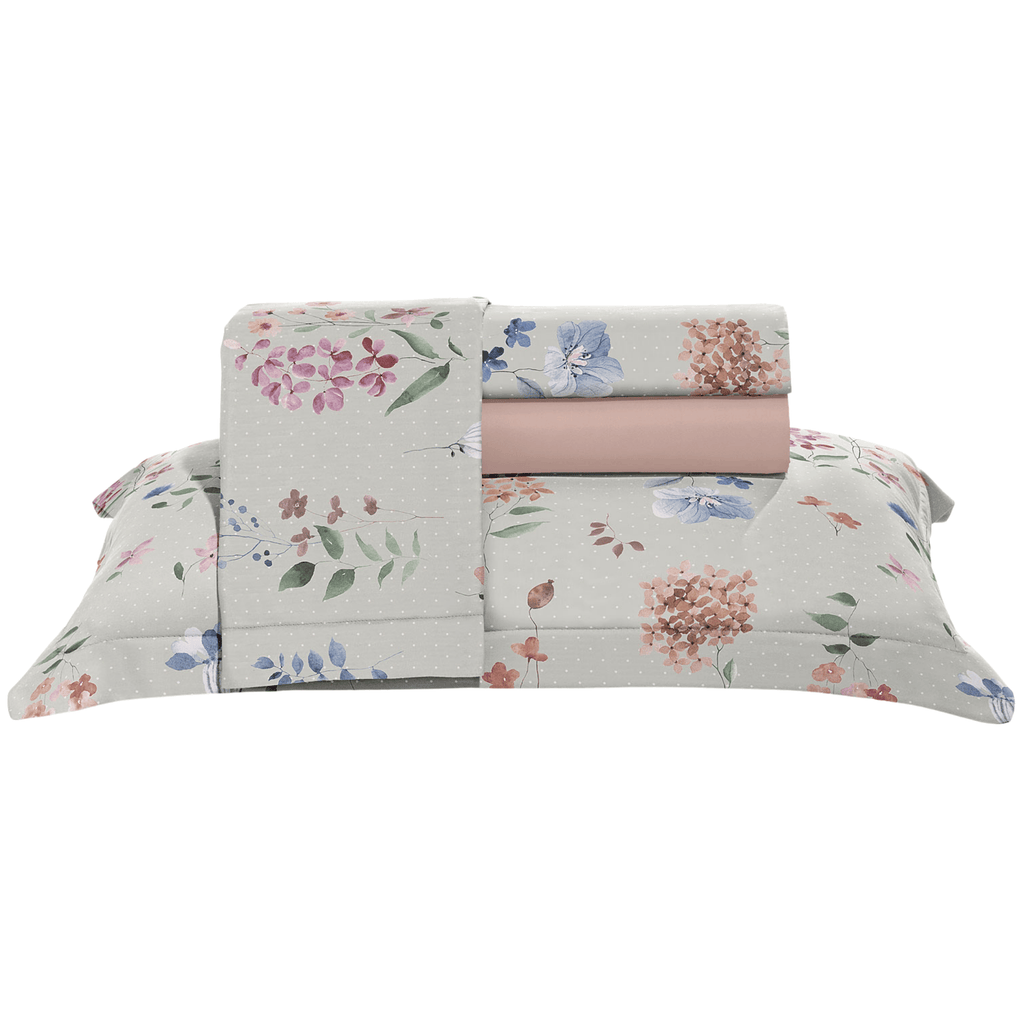 Jogo de Roupa de Cama Queen 4 Peças Hedrons Toque de Algodão Linna