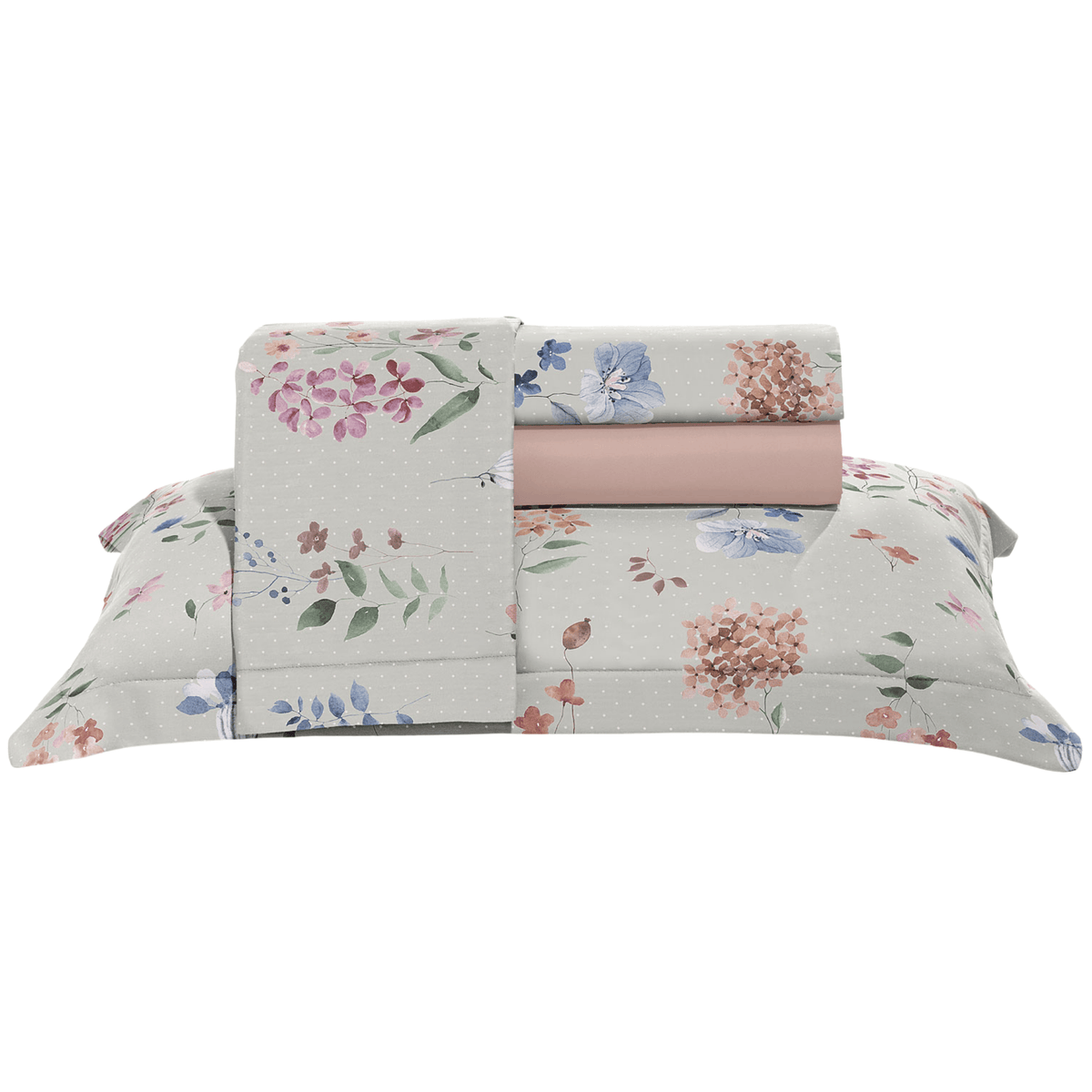 Jogo de Roupa de Cama Queen 4 Peças Hedrons Toque de Algodão Linna