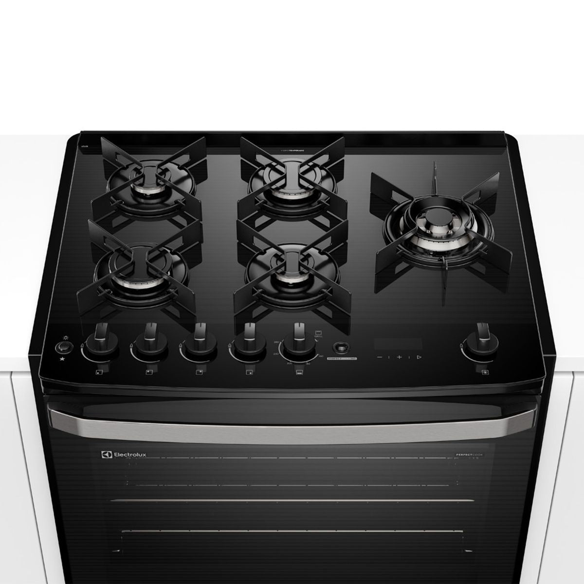 Fogão de Embutir 5 Bocas Electrolux Preto Experience FE5EP com Mesa de Vidro, PerfectCook360 e VaporBake 220V