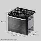 Fogão de Embutir 5 Bocas Electrolux Preto Experience FE5EP com Mesa de Vidro, PerfectCook360 e VaporBake 220V