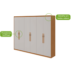 Roupeiro Suavitá Lopas 270cm 100% MDF 6 Portas Amêndoa e Off White