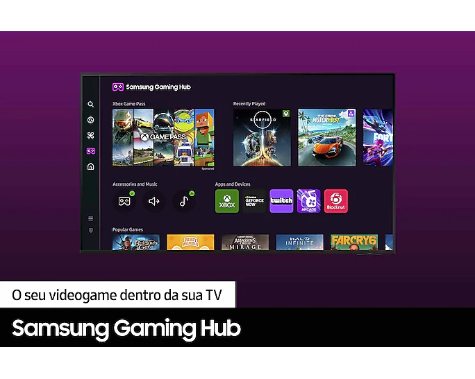 Smart TV LED 55" 4K Samsung 55DU7700 UHD Gaming Hub Bivolt