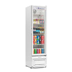Expositora Vertical de Bebidas Gelopar 228L Porta de Vidro GPTU-230 BR Branco 220V