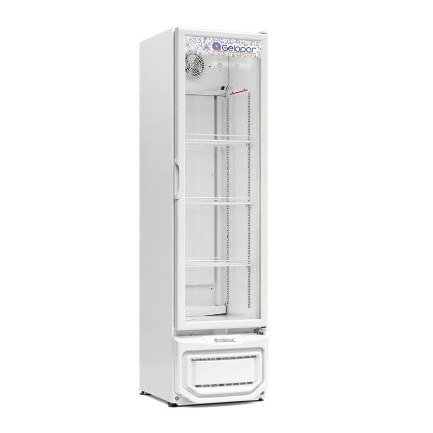 Expositora Vertical de Bebidas Gelopar 228L Porta de Vidro GPTU-230 BR Branco 220V