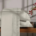 Jogo de  Roupa de Cama Casal  4 Peças  Hedrons Toque de Algodão Rendas Antílope