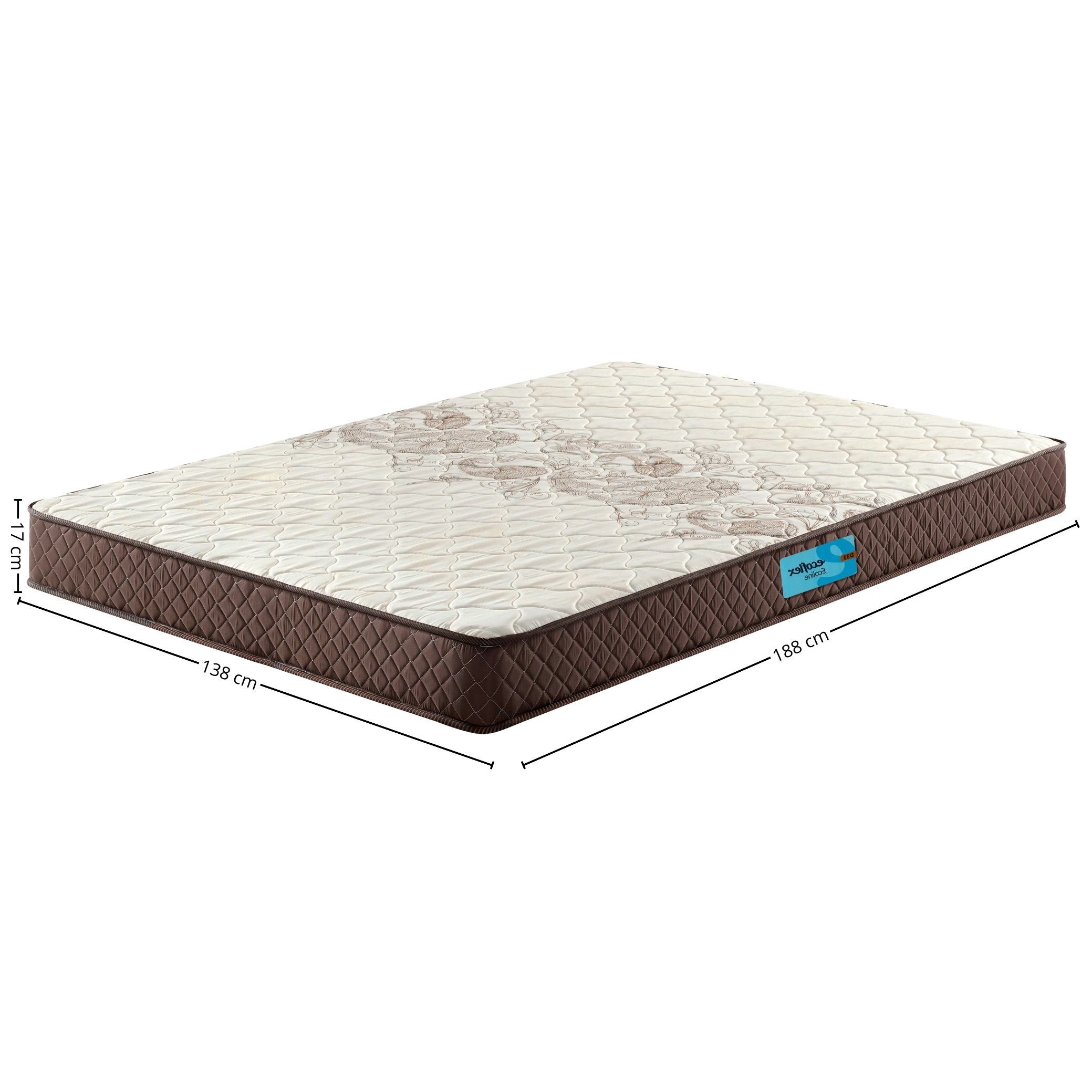 Colchão Espuma Ecoline D-33 Ecoflex Casal 138x188x17cm Marrom