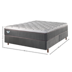 Conjunto Cama Box Comfy Queen Ecoflex 158x198x76cm Molas Ensacadas Grafite