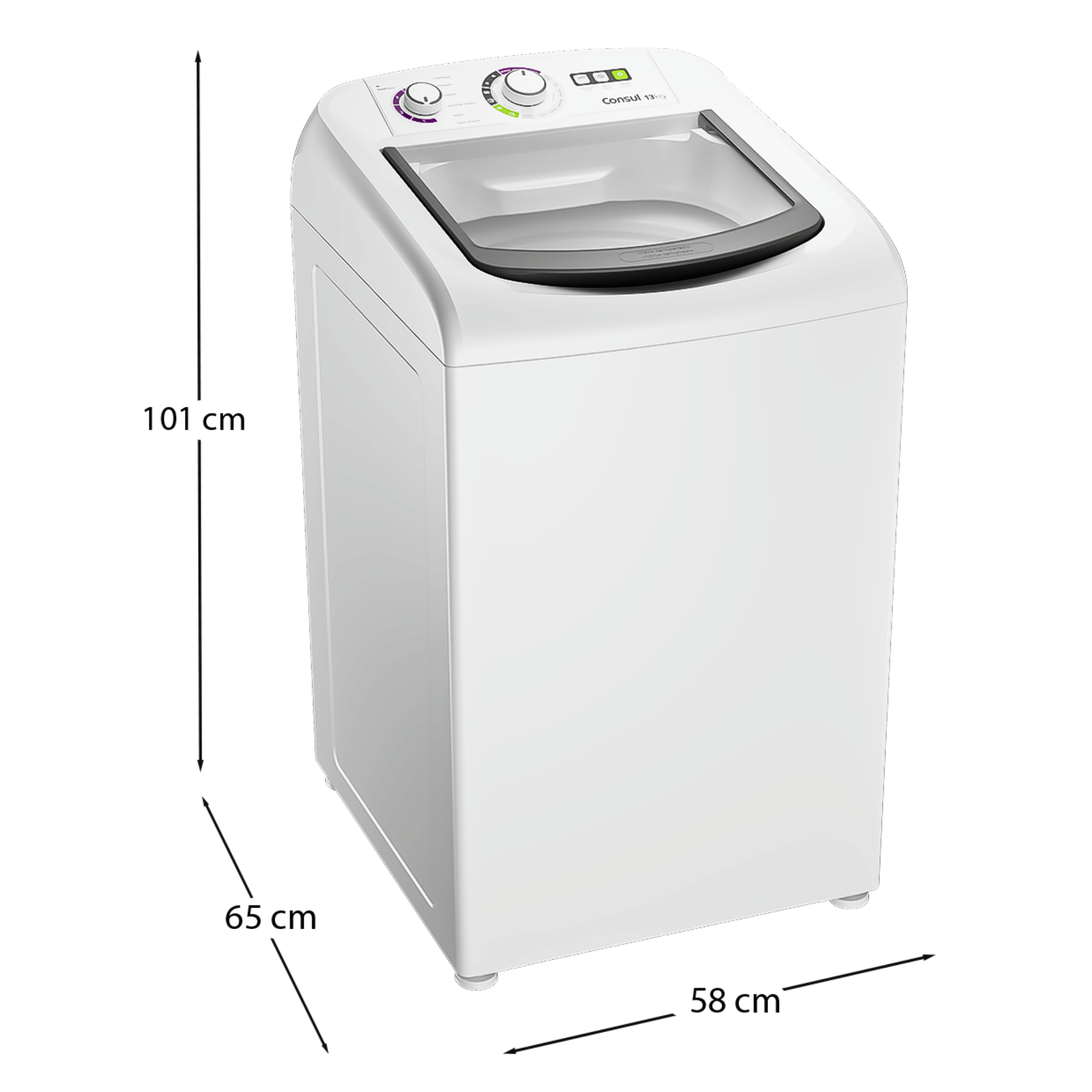 Lavadora de Roupas Consul 13Kg CWH13AB Dosagem Econômica Cesto Inox Branca 220V