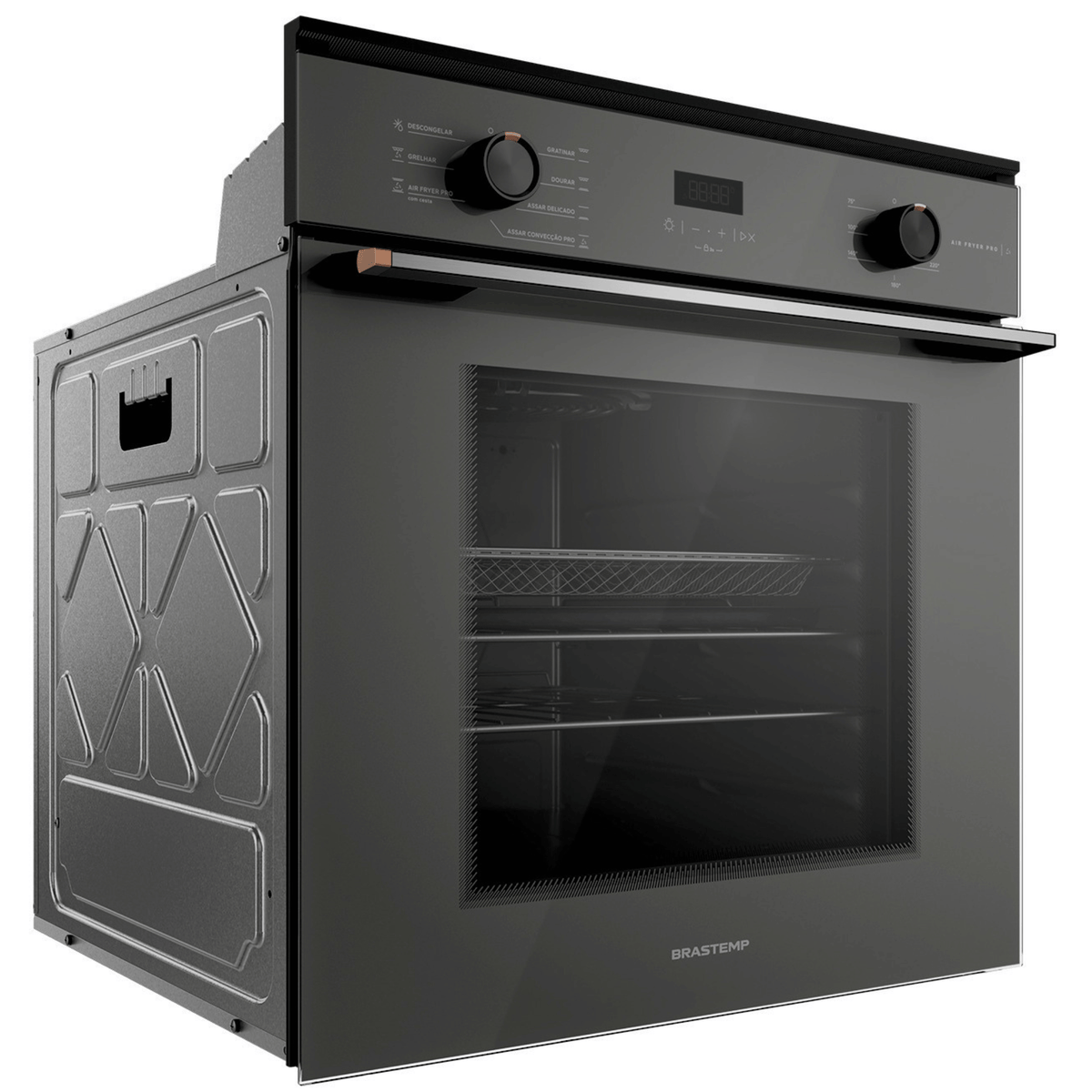 Kit Brastemp de Embutir Forno Elétrico 84L+Micro-ondas 32L Cinza e Preto 220V