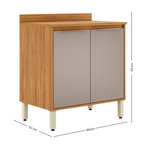 Armário Balcão de Cozinha Plena Demóbile 100% MDF 80cm 2 Portas Cinamomo e Nude