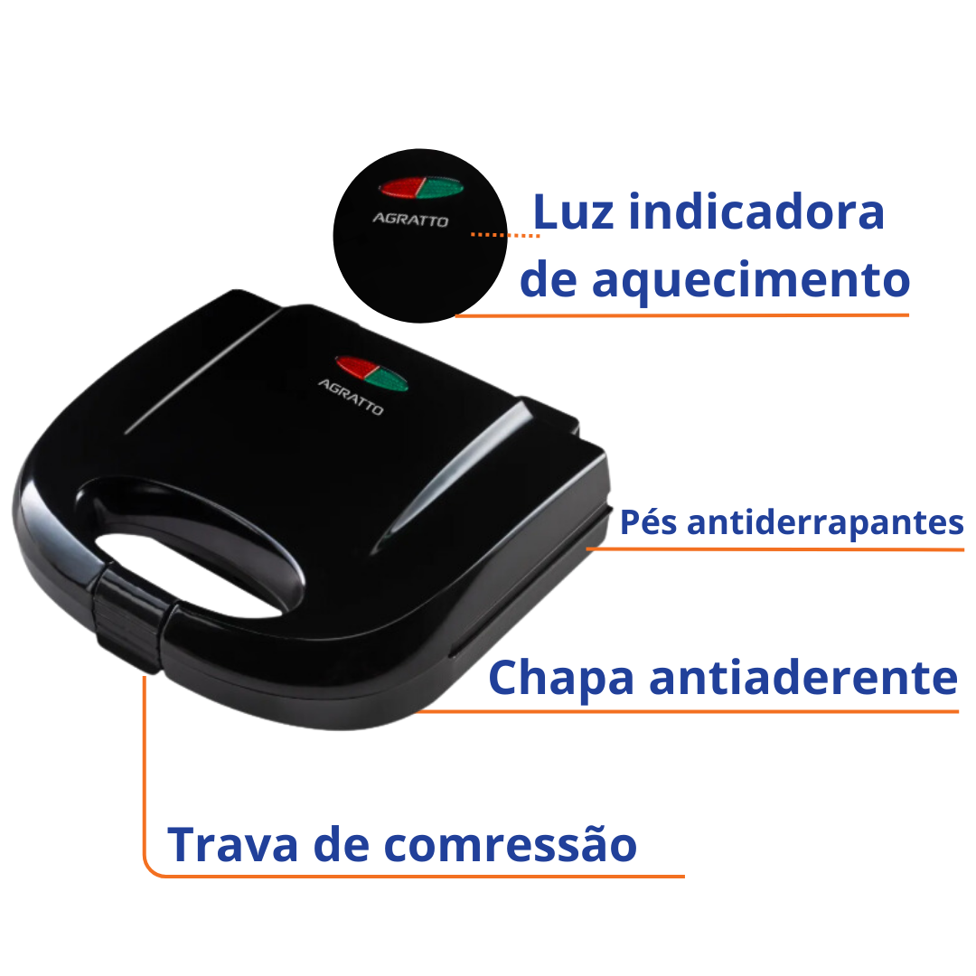 Waffle Agratto AWAF01I-02 750W 220V
