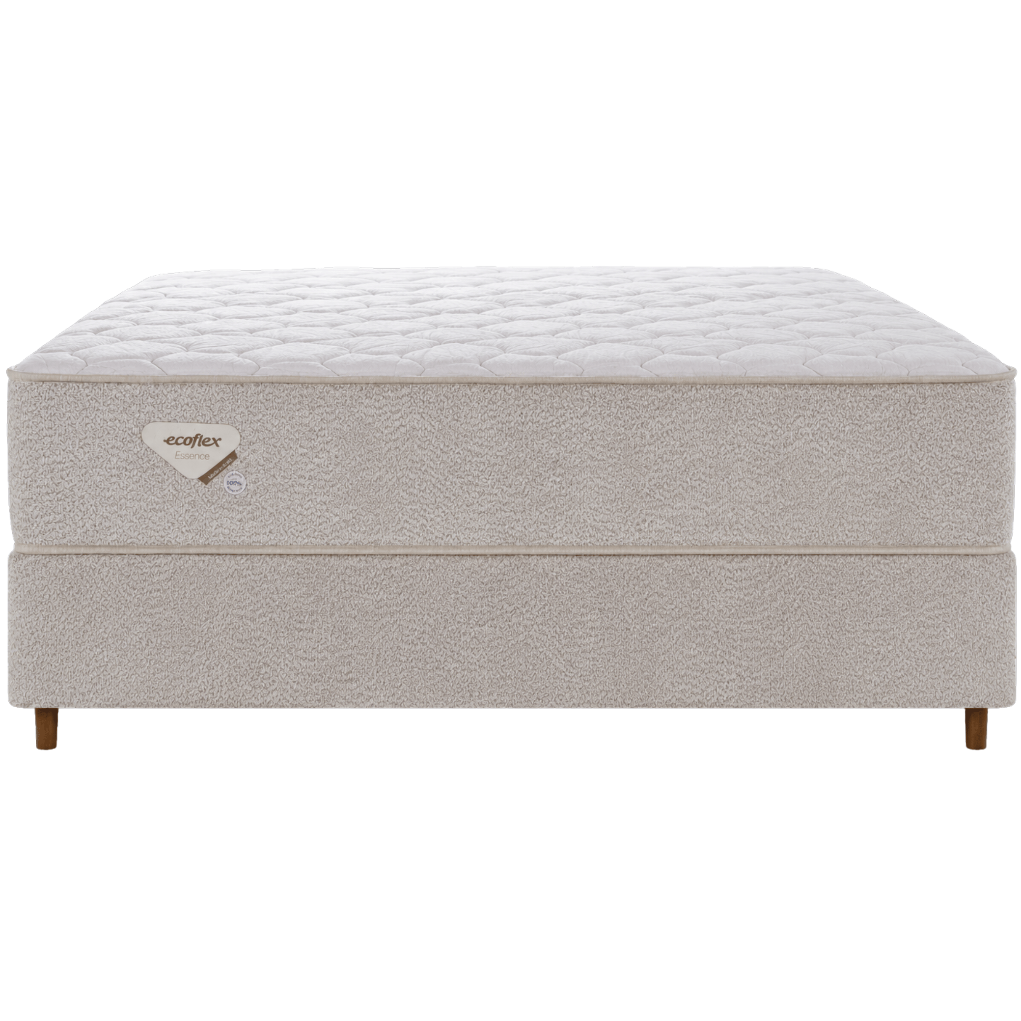 Conjunto Cama Box Multi Suportt Casal Ecoflex 138x188x57cm Miracoil Bouclê Bege