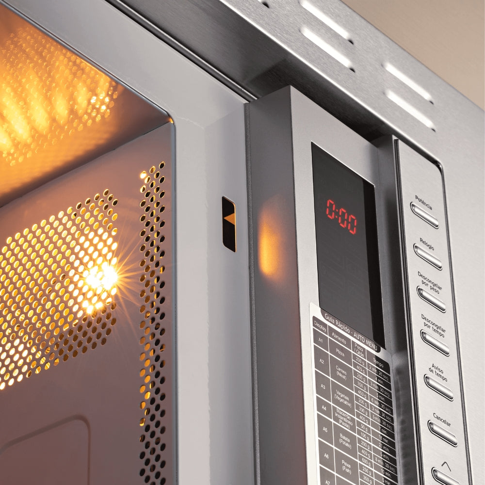Kit Fischer de Embutir Forno Elétrico 48L Fit Line + Micro-ondas 25L Fit Line Inox 220V