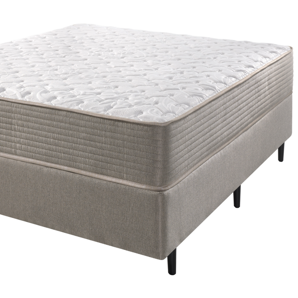 Conjunto Cama Box Capitólio Casal Ecoflex 138x188x65cm Molas Ensacadas (PHP) Bege